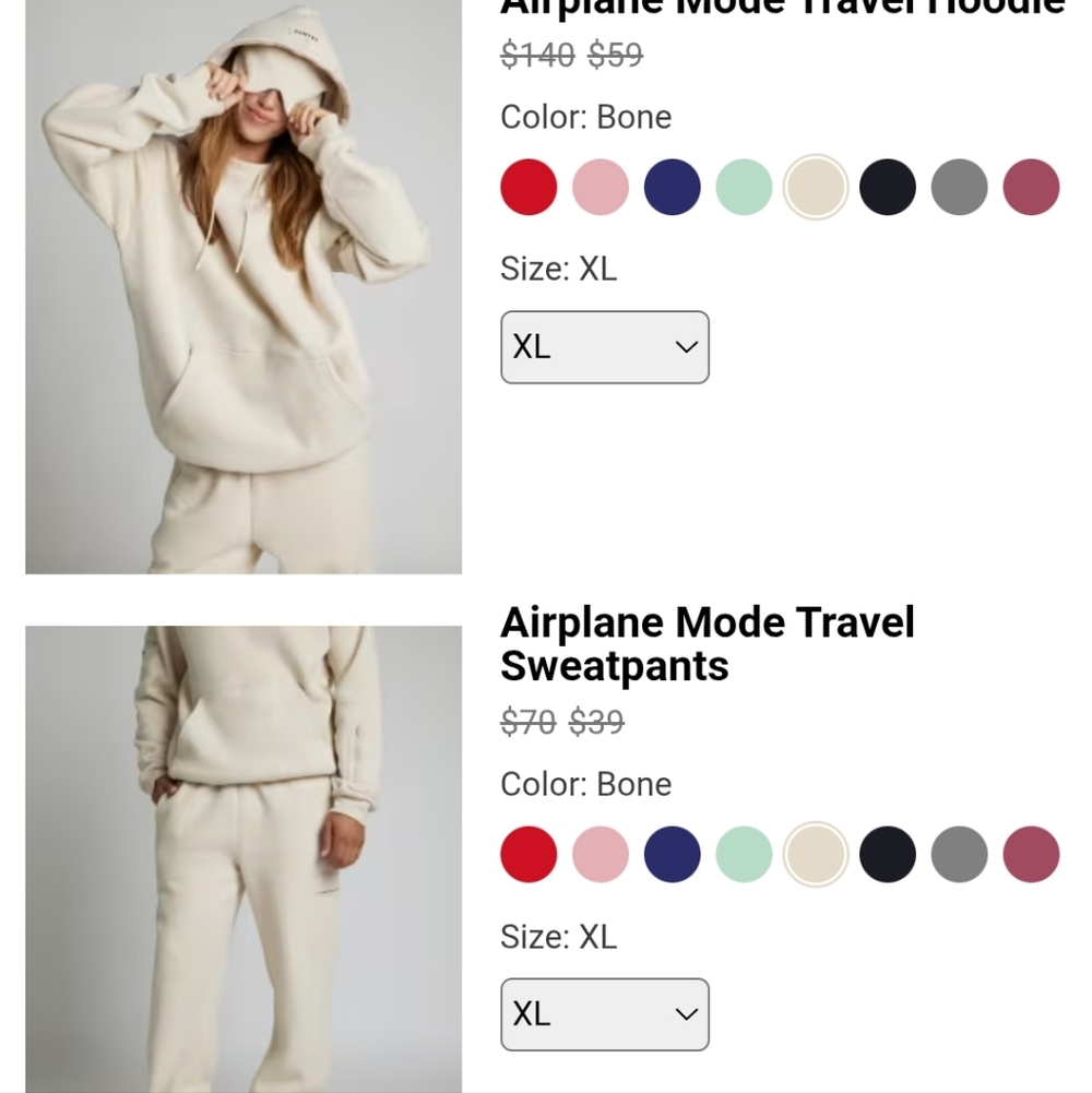 COMFRT Women's Traveler Sweat Set In "Bone"
